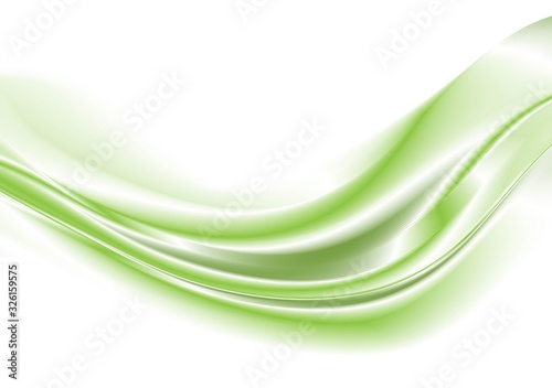 Green abstract wave background. Vector illustration.