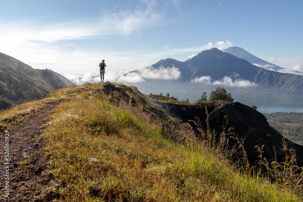 Morning walk on volcano in Bali Morning walk on volcano in Bali