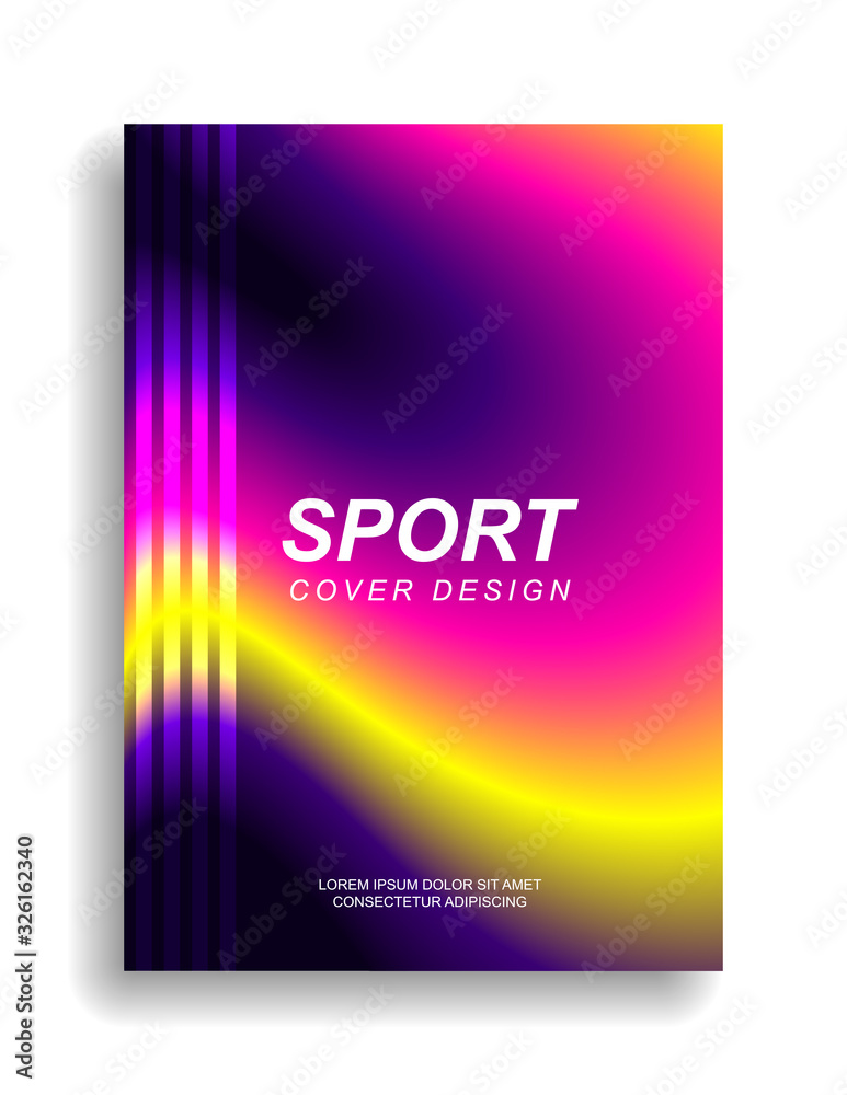 Sports cover design in vibrant colors. Smooth gradient lines. Eps10 vector