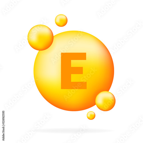 Vitamin shining pill capcule icon. Shining golden substance drop. Meds ads. Beauty treatment nutrition skin care design. Vector illustration.