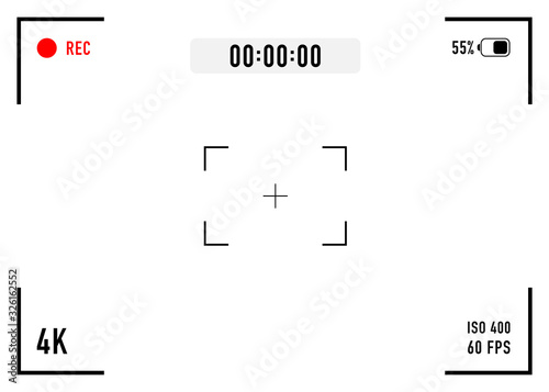 Digital video camera focusing screen. Vector illustration.