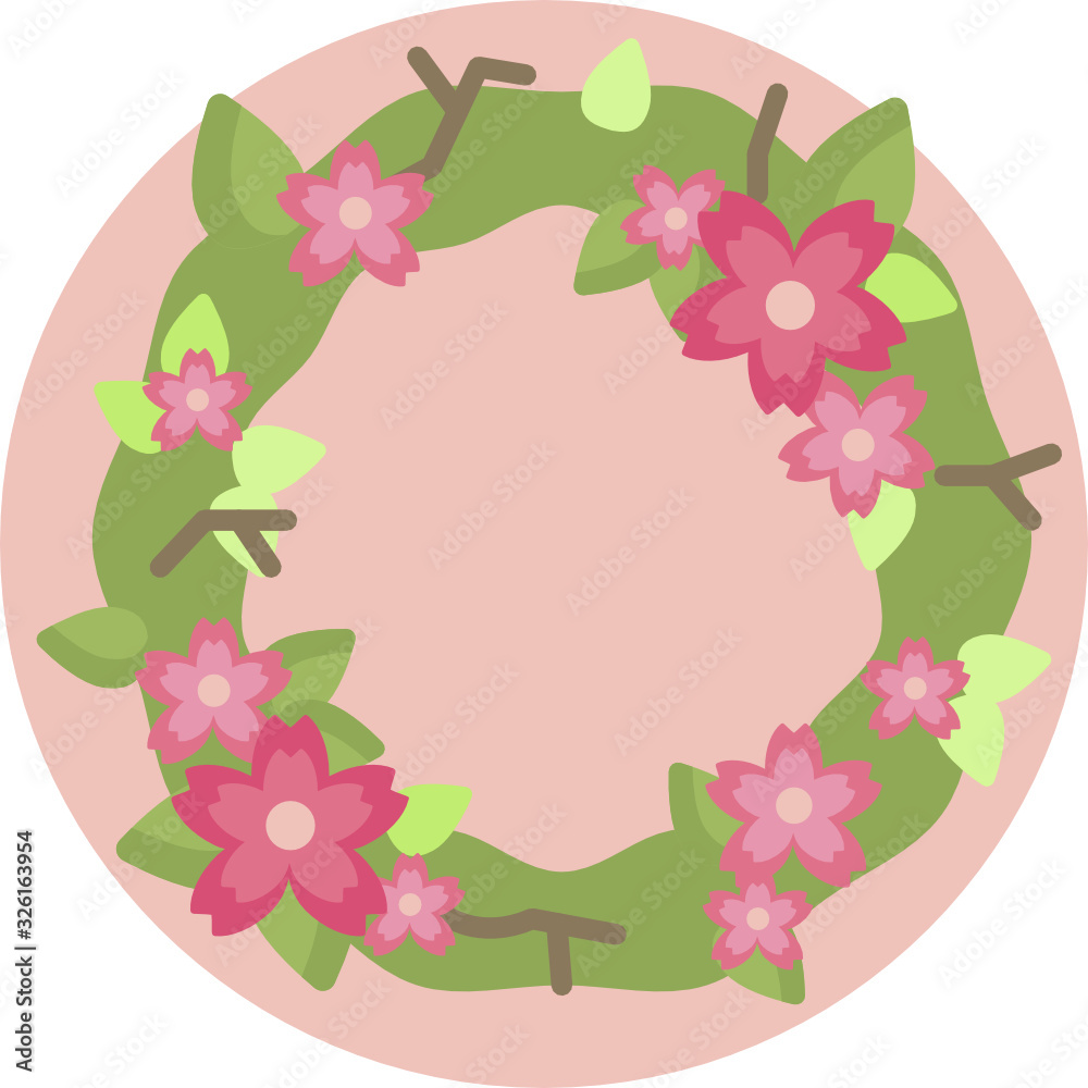 abstract floral wreath with flowers