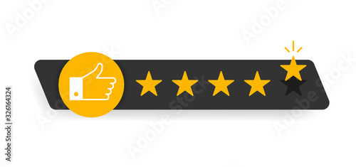 Rating stars badges on a white background. Vector illustration.