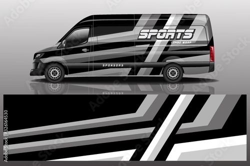 Van car wrapping decal design