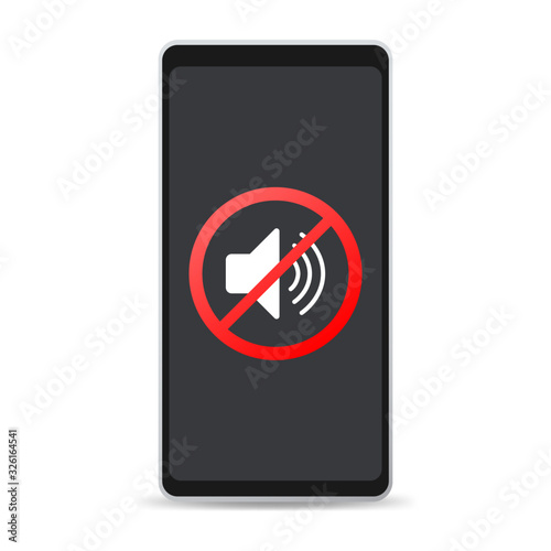 No sound vector phone sign. Vector illustration.