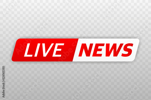 Live Streaming Icon, Badge, Emblem for broadcasting or online tv stream. Vector in flat design style.