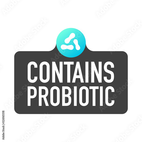 Probiotics icon. Contains probiotics badge logo. Vector illustration.