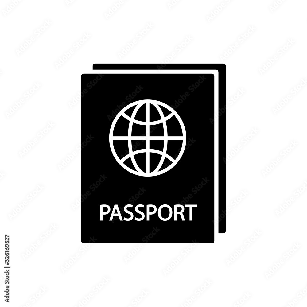 Passport icon, logo isolated on white background Passport icon, logo isolated on white background