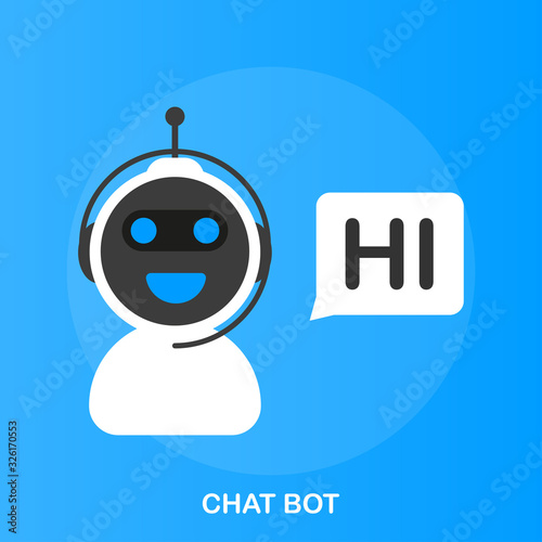 Chatbot icon concept, chat bot or chatterbot. Robot Virtual Assistance Of Website Or Mobile Applications