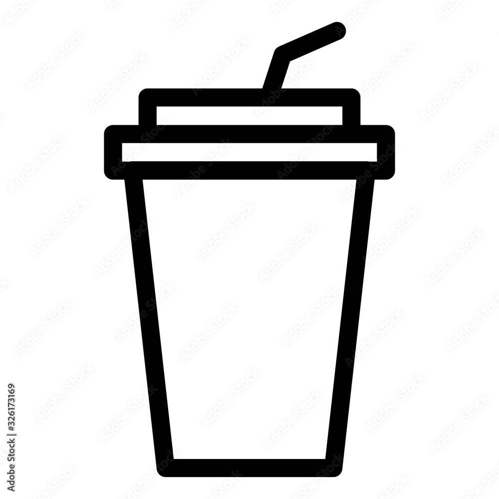 Juice cup icon in line style. Cool drink cup with straw symbol. Smoothie sign. Juice cup icon in line style. Cool drink cup with straw symbol. Smoothie sign.