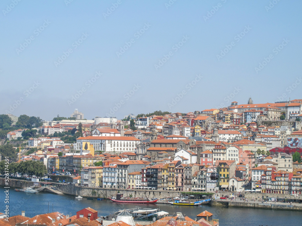 Old town on the Douro River. Porto, Portugal.