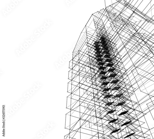 architecture building 3d vector illustration 