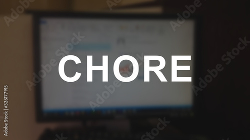 Tableau sur toile Chore word with blurring business background