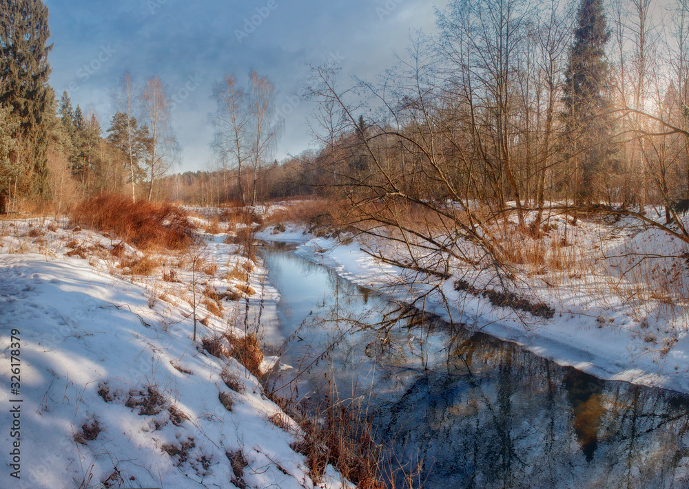 Frosty november landscape Frosty november landscape