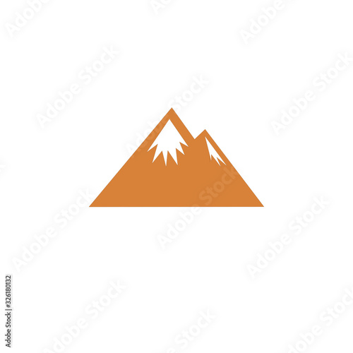 Design geometric hill icon brown