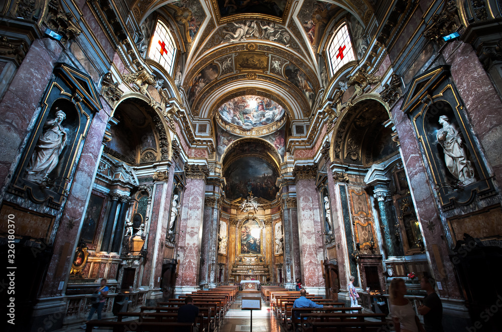 Interior of the church of Santa Maria Maddalena, Rome