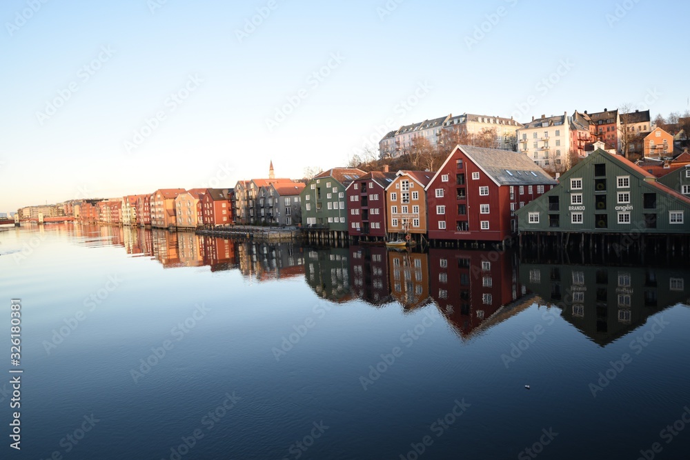 Fototapeta premium casitas colores perpectiva