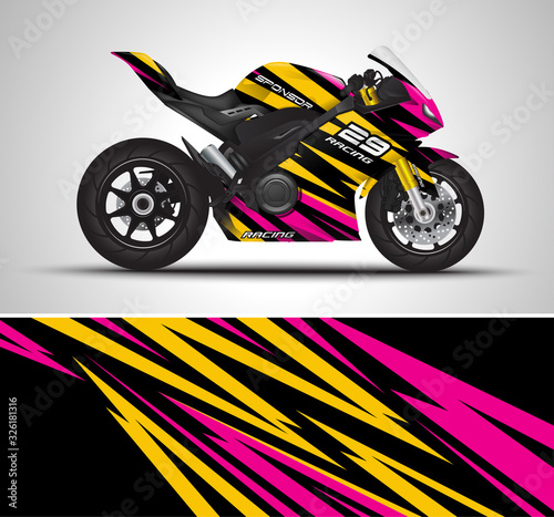 Motorcycle sportbikes wrap decal and vinyl sticker design.
