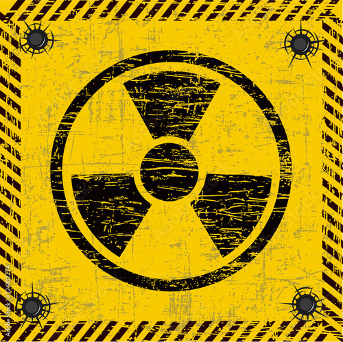 Radiation infection sign in grunge style vector illustration