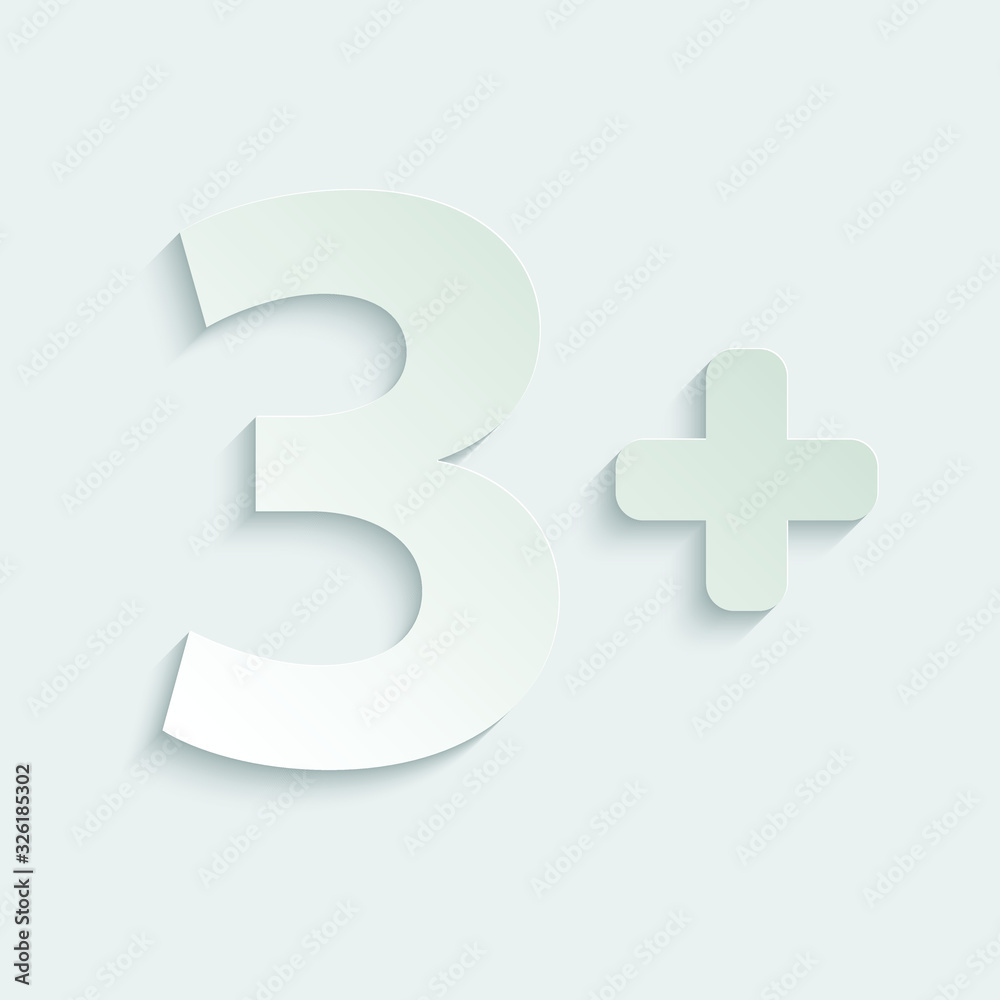 Obraz premium paper 3 plus. baby icon vector