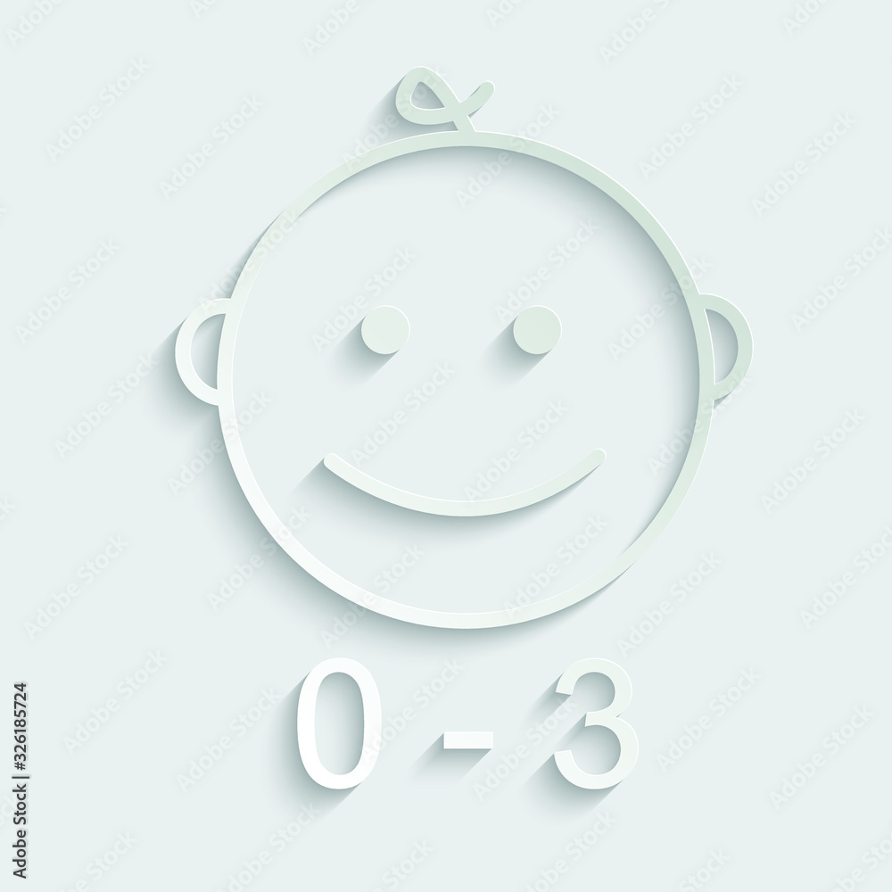 paper baby icon. infant icon vector paper baby icon. infant icon vector