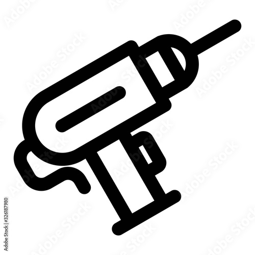 Drill icon in line style. Repair tools, construction equipment. Electric drill symbol for perfect website page designs.