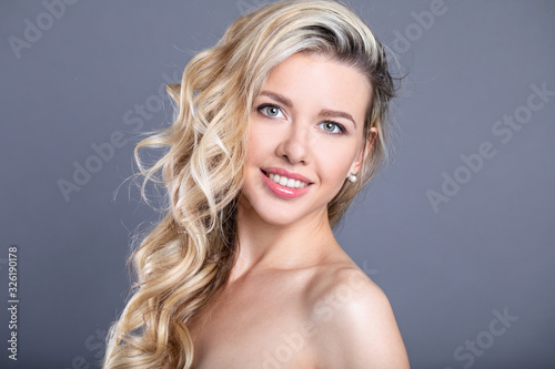 Portrait beauty woman face isolated.