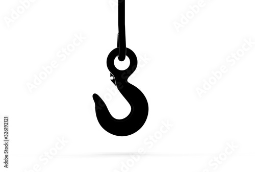 3d illustration of the crane hook isolated