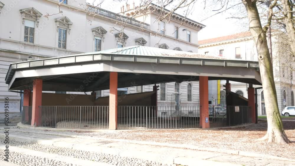 Pavia, Italy, the entrance of Sant'Eusebio crypt Pavia, Italy, the entrance of Sant'Eusebio crypt