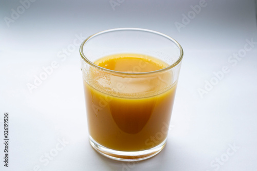 glass with peach juice