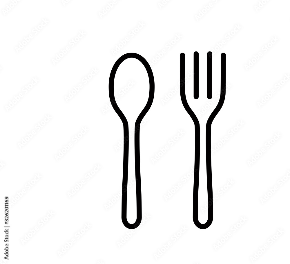Spoon and fork icon vector logo template Spoon and fork icon vector logo template