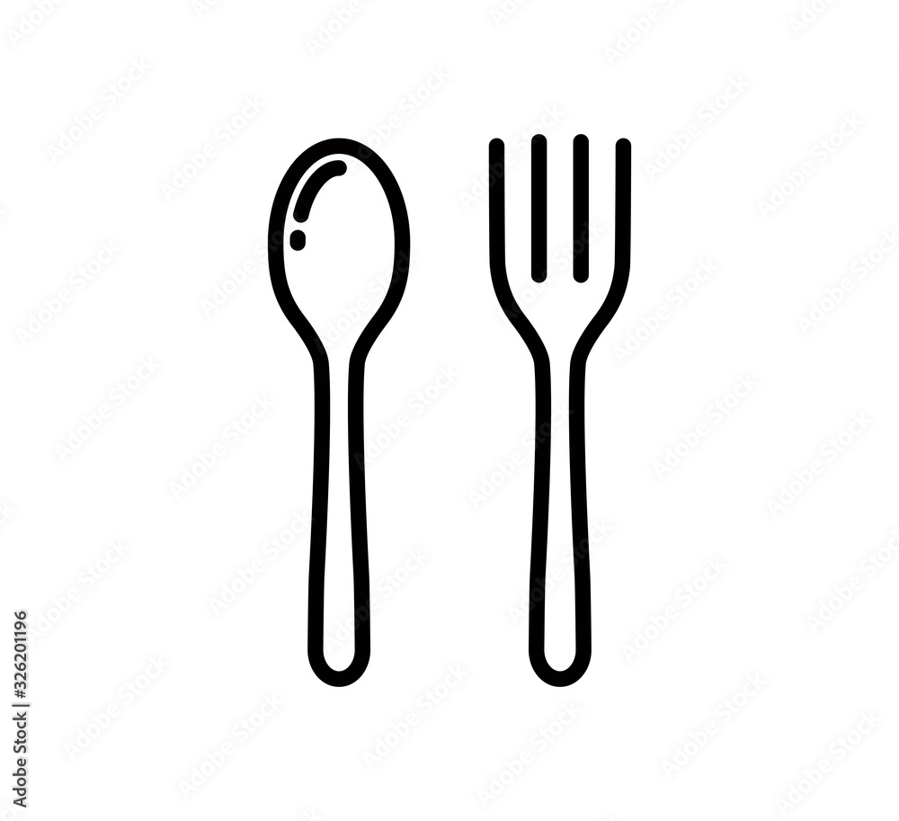 Spoon and fork icon vector logo template Spoon and fork icon vector logo template