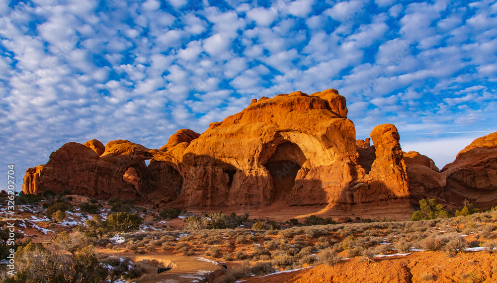 The Sun Illuminates the Arches at Arches National Park