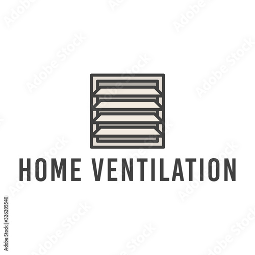 Bathroom ventilation logo in flat style with text