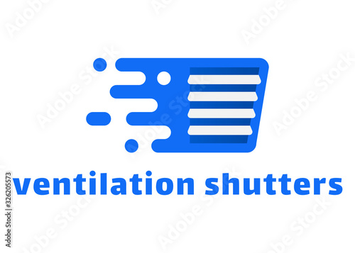Blue modern logo of ventilation grille