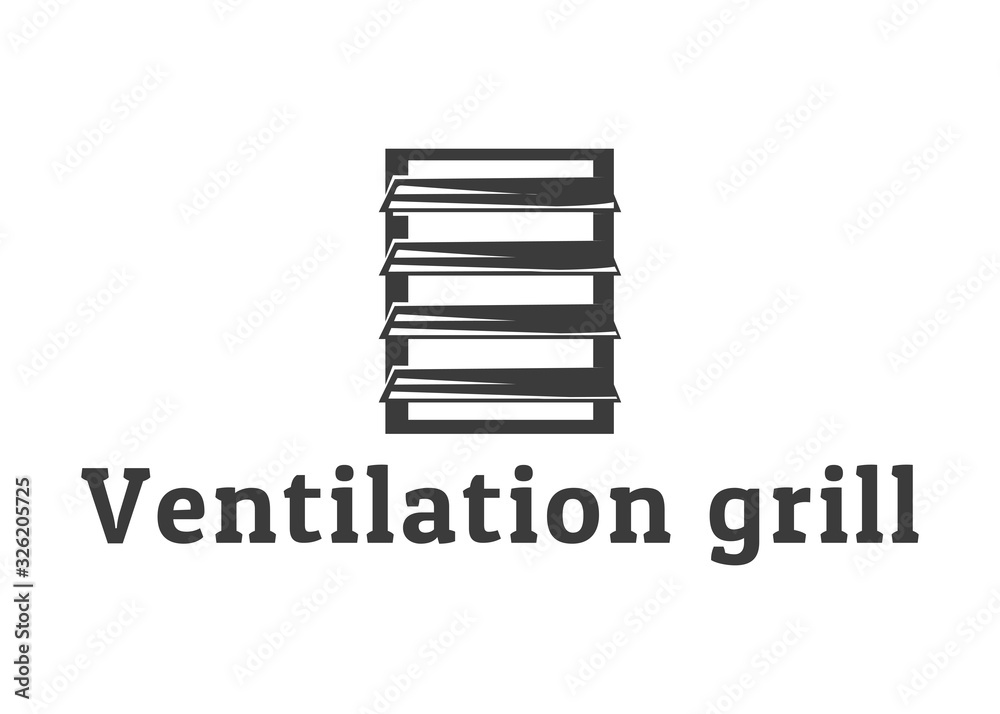 Ventilation grill monochrome logo with sample text