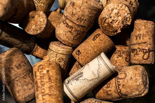 wine corks on white background