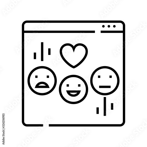 Emoji chat line icon, concept sign, outline vector illustration, linear symbol.