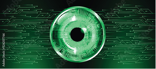 green eye cyber circuit future technology concept background