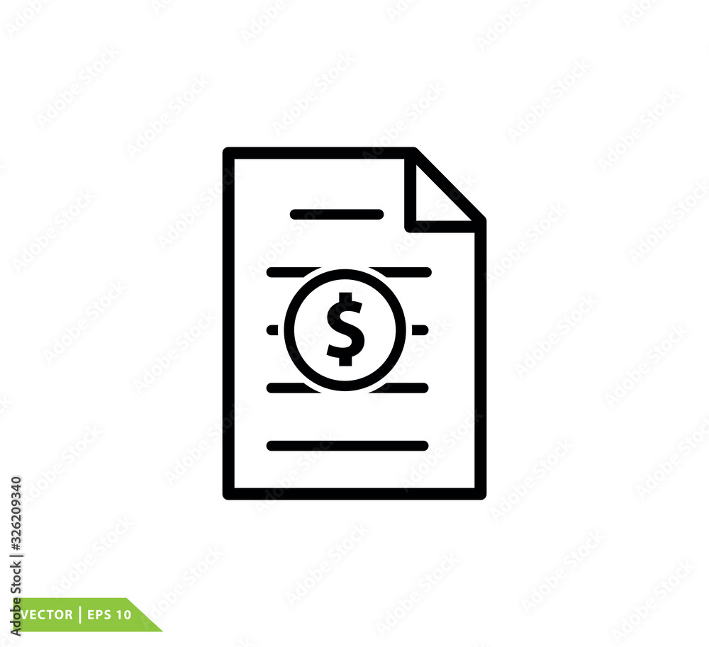 Bill icon vector logo template Bill icon vector logo template