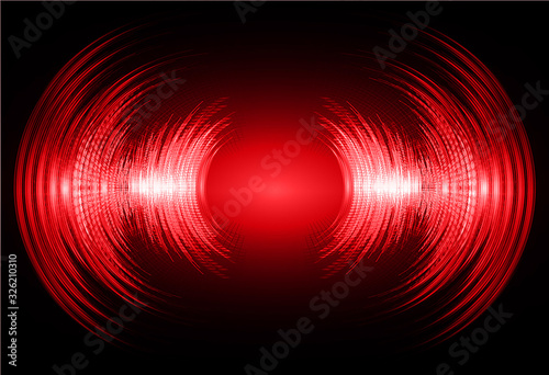 Sound waves oscillating dark red light