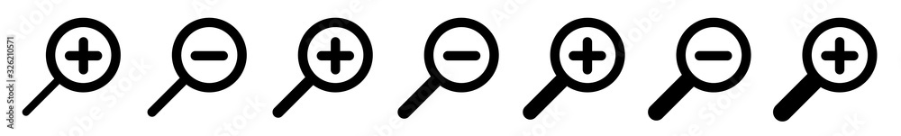 Magnifying Glass Plus Minus Icon Black | Magnifier Illustration | Zoom In Out Symbol | Loupe Logo | View Search Magnify Sign | Isolated | Variations Magnifying Glass Plus Minus Icon Black | Magnifier Illustration | Zoom In Out Symbol | Loupe Logo | View Search Magnify Sign | Isolated | Variations