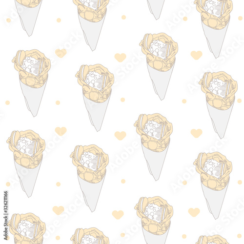 Seamless pattern bubble waffles background illustration vector eps 10