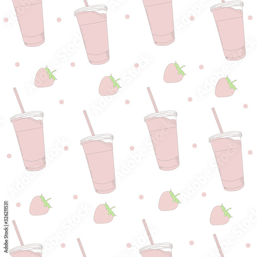 Seamless pattern juice strawberry background illustration vector eps 10