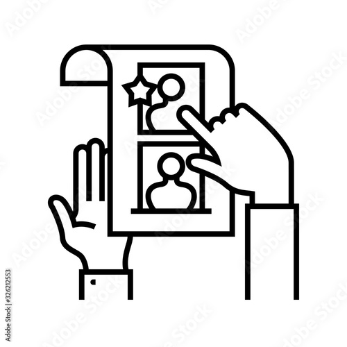 Employee obligations line icon, concept sign, outline vector illustration, linear symbol.