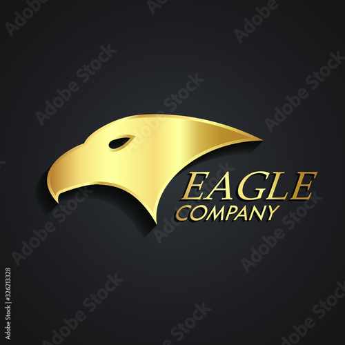 Valokuva 3d gold eagle head logo