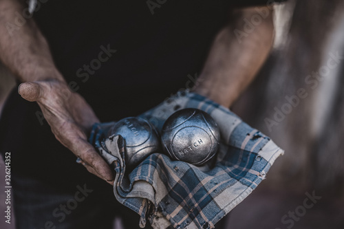 hands of man with ball