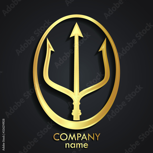 3d golden dtident logo desing