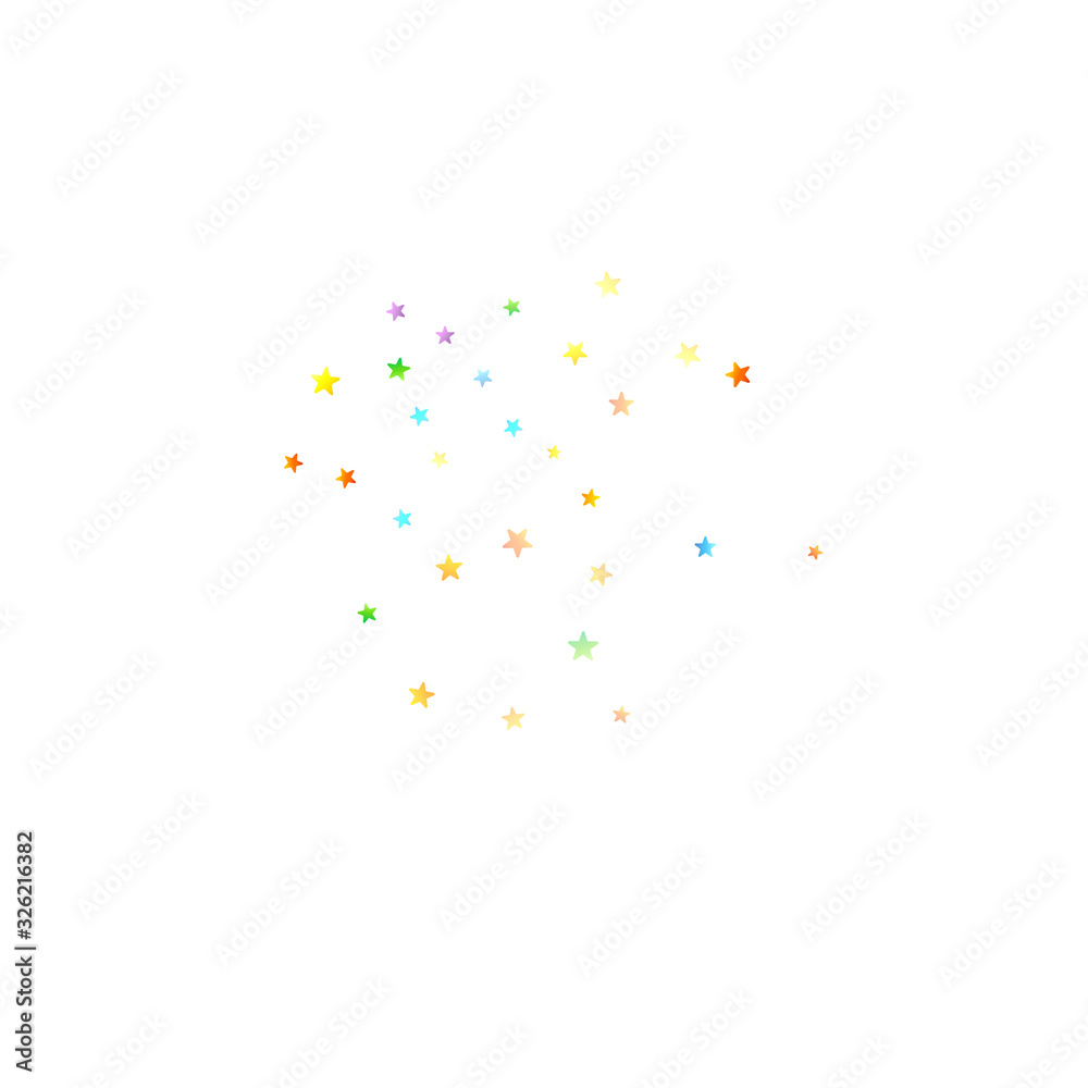 Fototapeta premium Rainbow Festive Confetti. Carnival Star Falling.