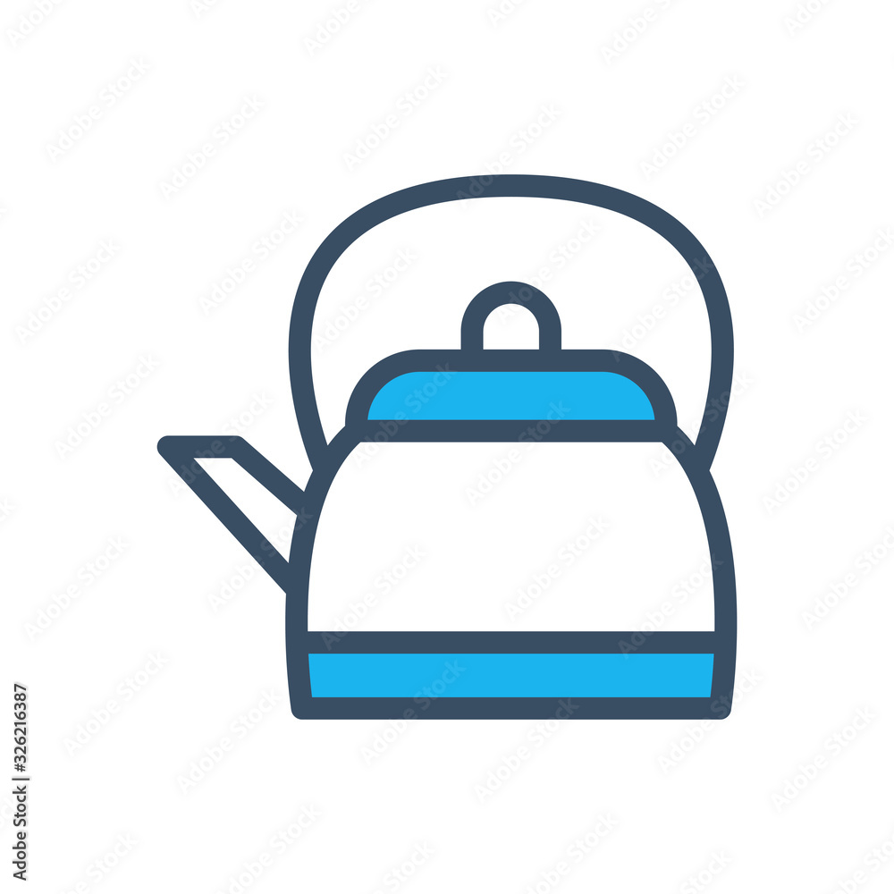 Kettle icon designed in filled outline style Kettle icon designed in filled outline style